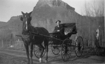 Clarence Gilmore in buggy