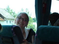 Christine on bus