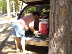 Loading up the car