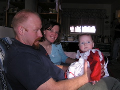 Marie's daughter Sarah James Blankman, husband Rich and their daughter Sophie Elyse, Christmas 2005